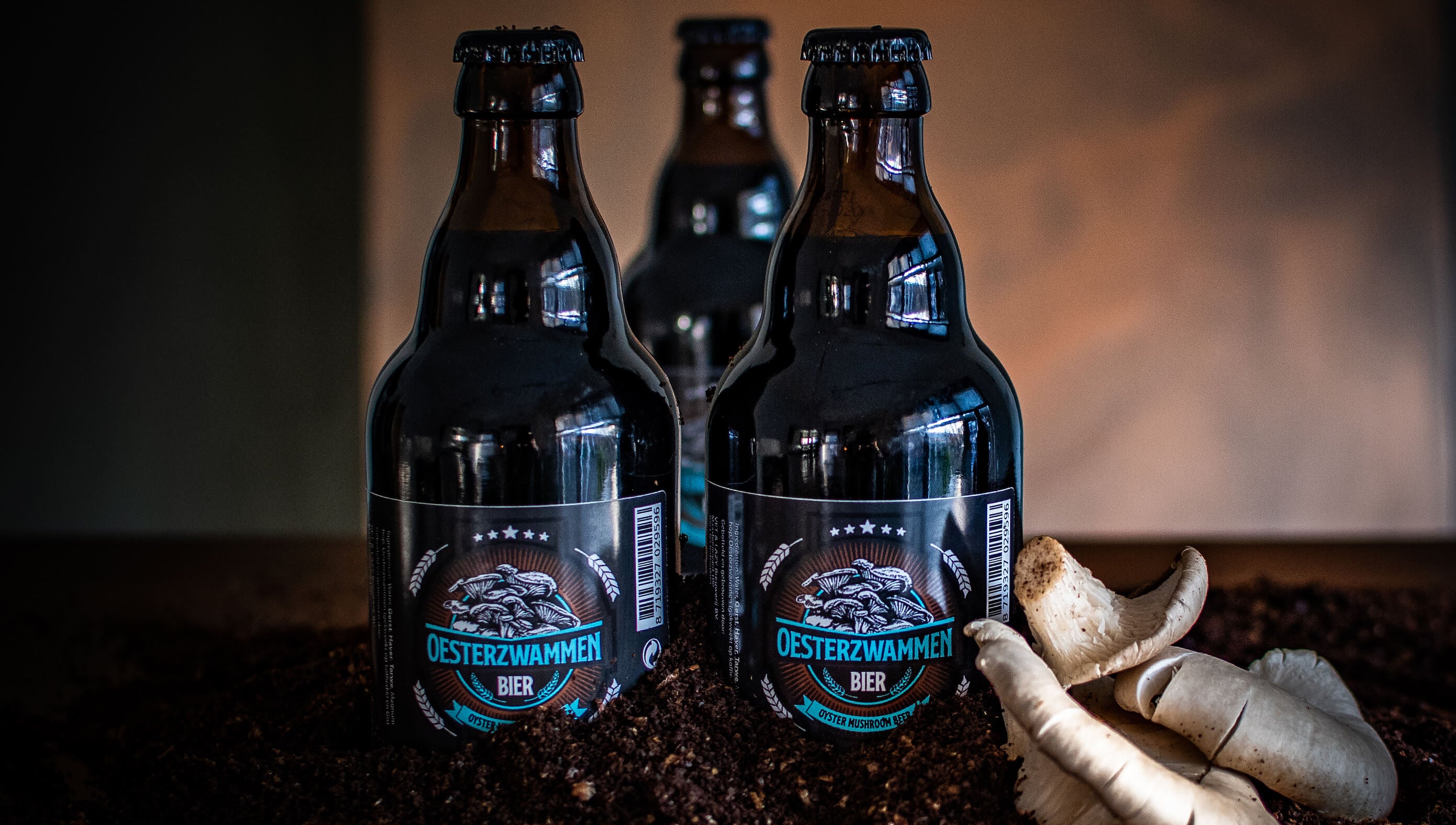 Speciaalbier gemaakt met oesterzwammen